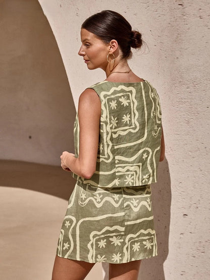 Co-ord Two-Piece Set with Relaxed Structured Fit and Mix-and-Match Styling in Lime