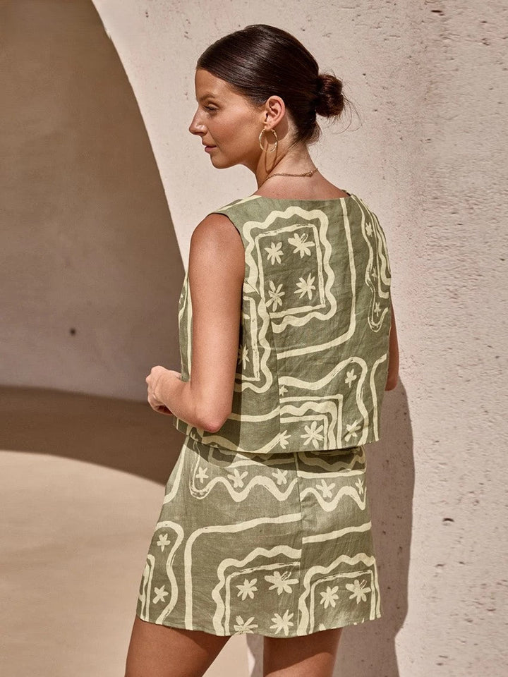 Co-ord Two-Piece Set with Relaxed Structured Fit and Mix-and-Match Styling in Lime