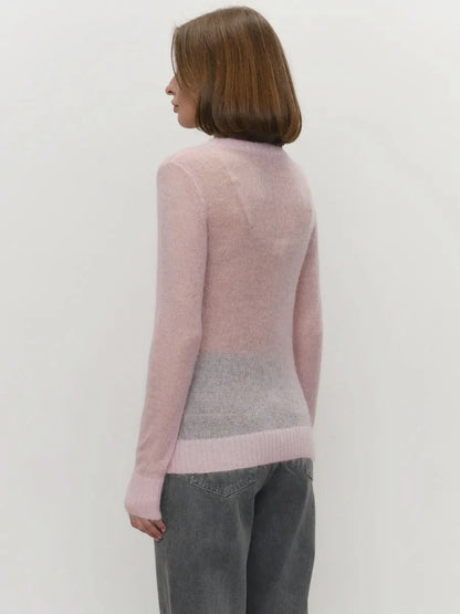 Crewneck Sweater in Soft Nylon-Cotton Knit with a Streamlined, Flattering Fit