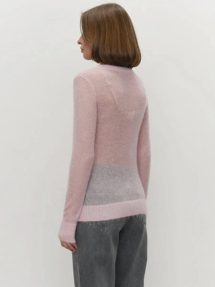 Crewneck Sweater in Soft Nylon-Cotton Knit with a Streamlined, Flattering Fit