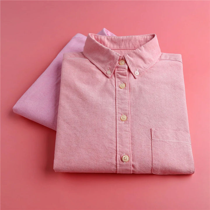 Checked Cotton Blouse with Long Sleeves, Relaxed Fit and Lightweight Feel in Hawthorn Red