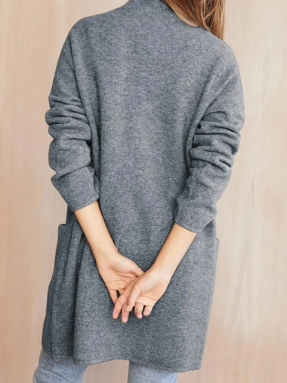 Cardigan in a Merino Wool Blend with Oversized Pockets and a Relaxed Open-Front Fit for Effortless Layering