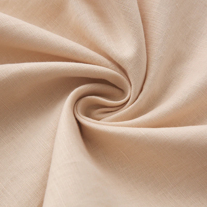 Wide-Leg Pant in 100% Cotton with Hidden Elastic Waistband, Button-Fly Front, and Ankle-Length Cut