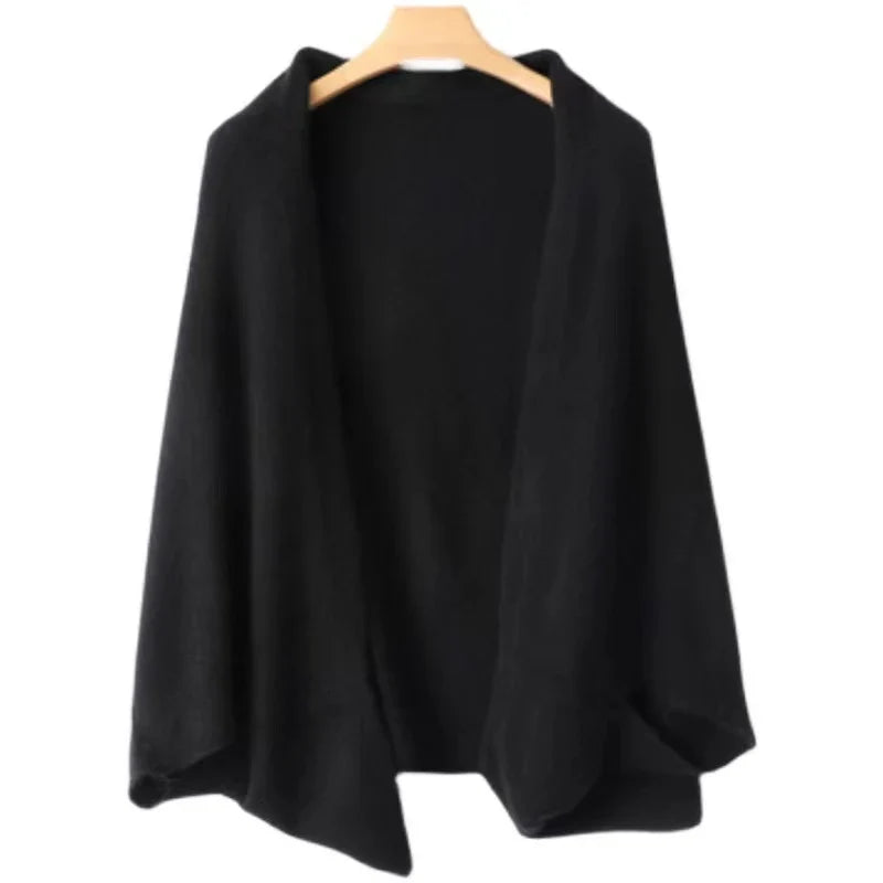 Wool Cashmere Blend Shawl and Scarf Wrap in Khaki, Soft Draping Layer for Cool Weather