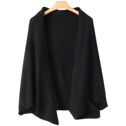 Wool Cashmere Blend Shawl and Scarf Wrap in Khaki, Soft Draping Layer for Cool Weather