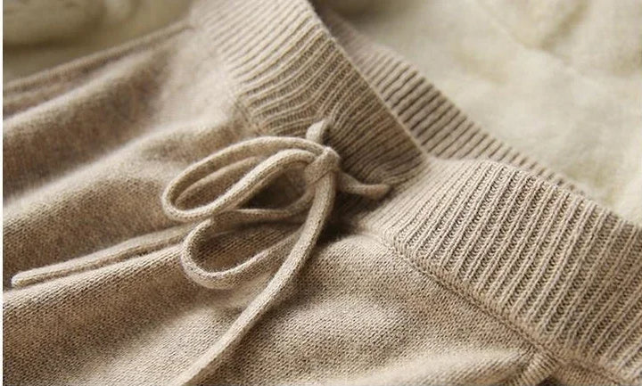 Knit Sweater and Skirt Two-Piece Set with Relaxed Pullover Fit and Ribbed Texture in Khaki