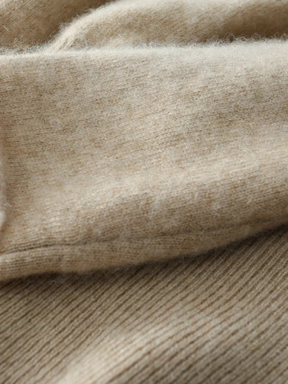 Cashmere Crossover Collar Sweater with Relaxed Standard Fit in Soft Pink