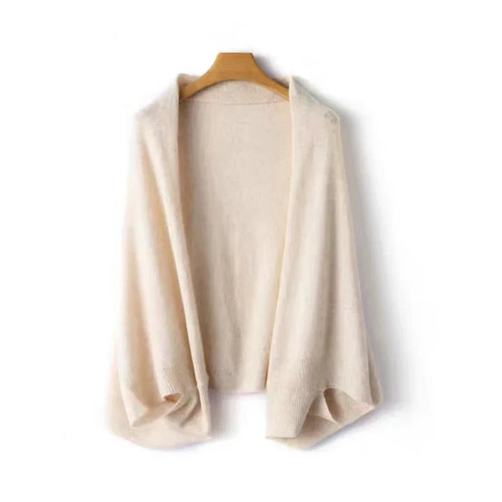 Wool Cashmere Blend Shawl and Scarf Wrap in Khaki, Soft Draping Layer for Cool Weather