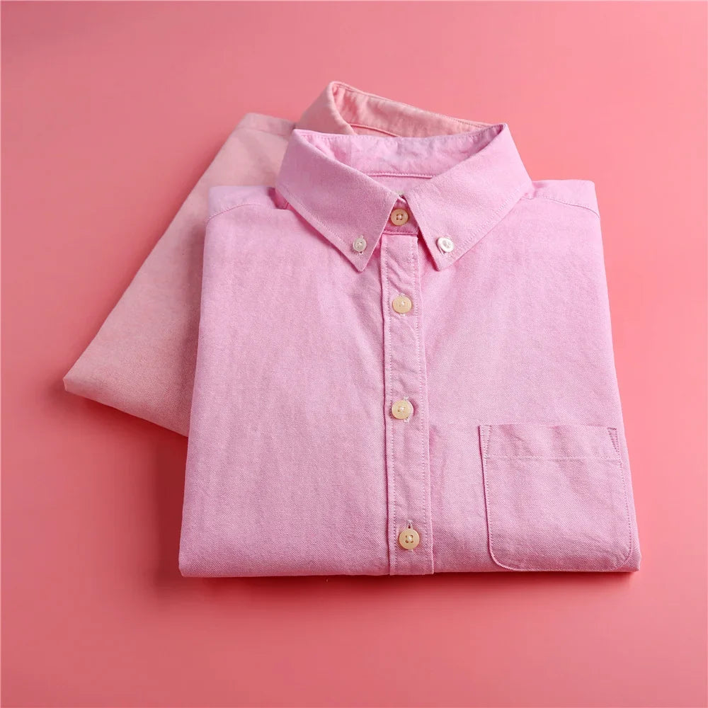 Checked Cotton Blouse with Long Sleeves, Relaxed Fit and Lightweight Feel in Hawthorn Red