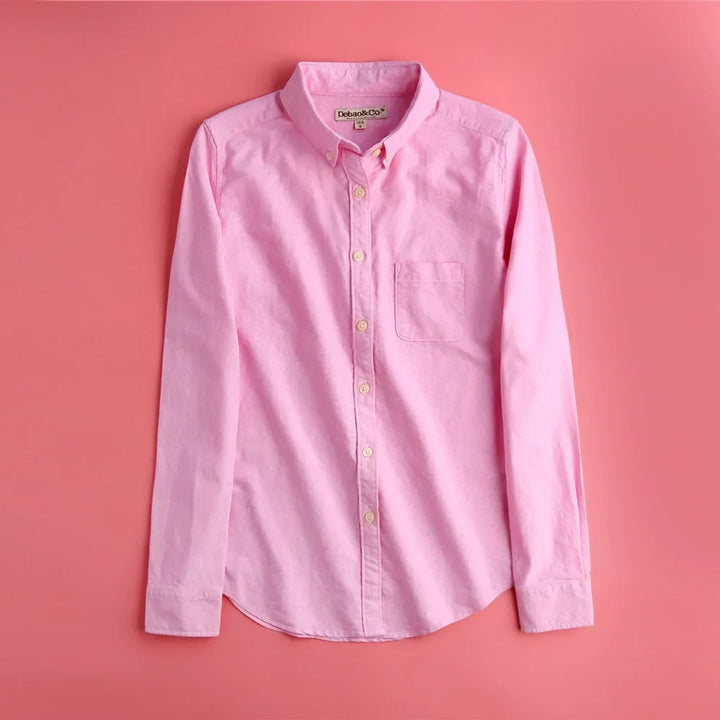 Checked Cotton Blouse with Long Sleeves, Relaxed Fit and Lightweight Feel in Hawthorn Red