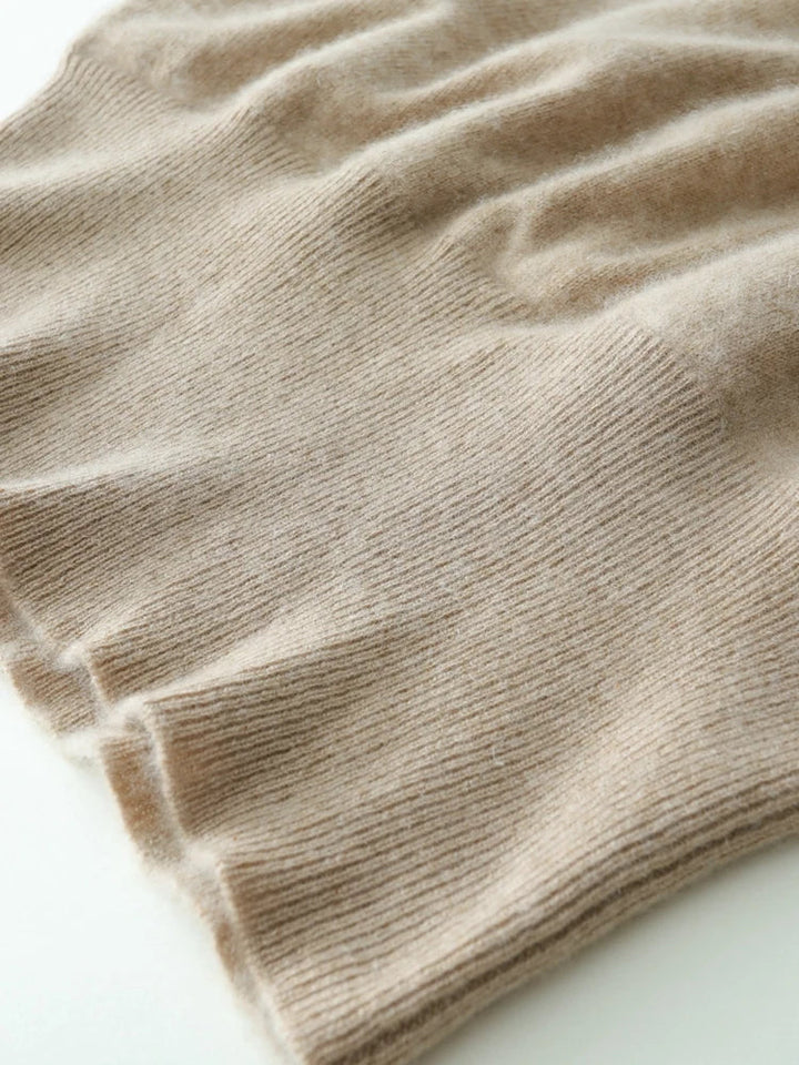 Cashmere Crossover Collar Sweater with Relaxed Standard Fit in Soft Pink