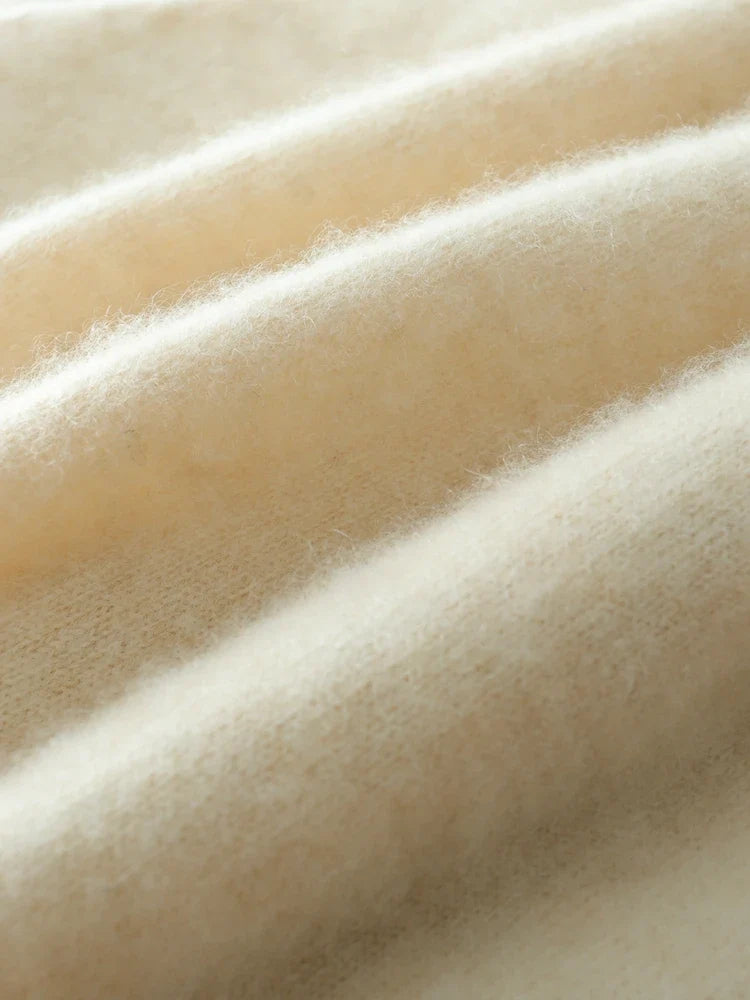 Cashmere Crossover Collar Sweater with Relaxed Standard Fit in Soft Pink