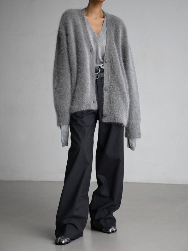 Cardigan in Oversized Fit with Soft Cashmere-Like Knit Feel and Cozy Snug Warmth