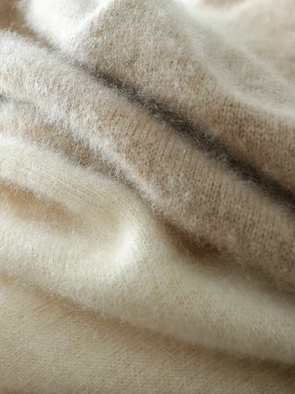 Cashmere Crossover Collar Sweater with Relaxed Standard Fit in Soft Pink