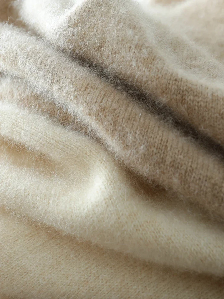 Cashmere Crossover Collar Sweater with Relaxed Standard Fit in Soft Pink