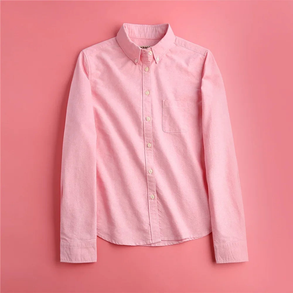 Checked Cotton Blouse with Long Sleeves, Relaxed Fit and Lightweight Feel in Hawthorn Red