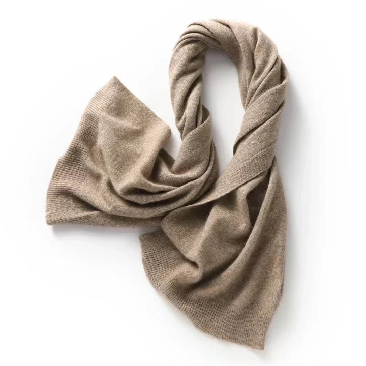 Wool Cashmere Blend Shawl and Scarf Wrap in Khaki, Soft Draping Layer for Cool Weather