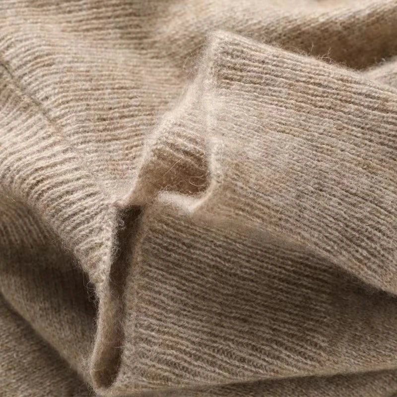 Wool Cashmere Blend Shawl and Scarf Wrap in Khaki, Soft Draping Layer for Cool Weather