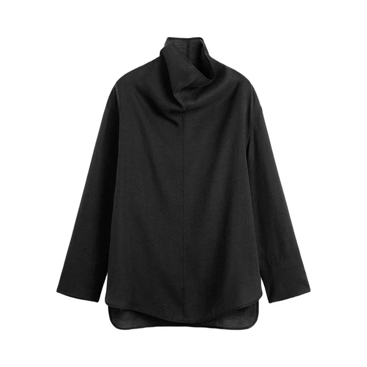 Linen Pullover Top with Lightweight Drape and Relaxed Standard Fit in Ivory