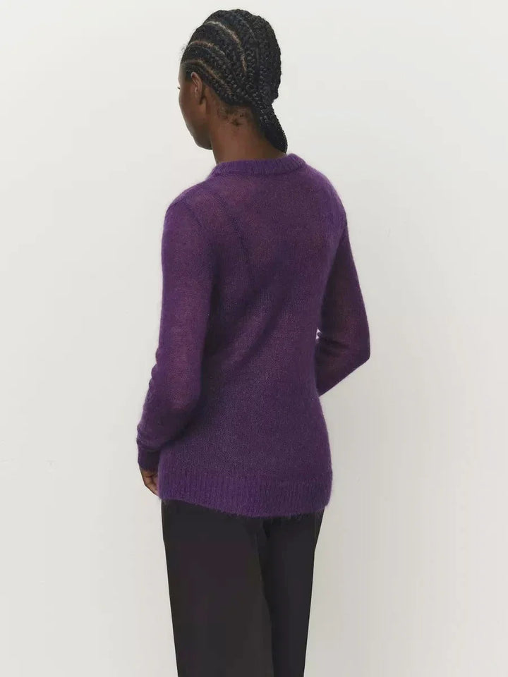 Crewneck Sweater in Soft Nylon-Cotton Knit with a Streamlined, Flattering Fit