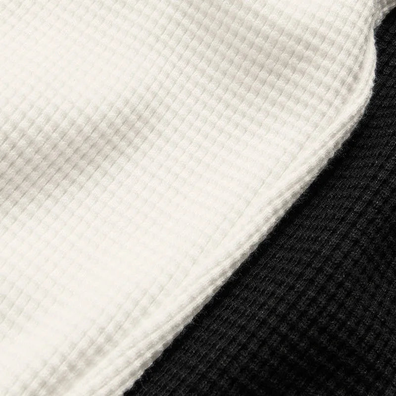 Waffle Knit Loungewear Set for Women, Soft Cotton Blend Top and Pants in White