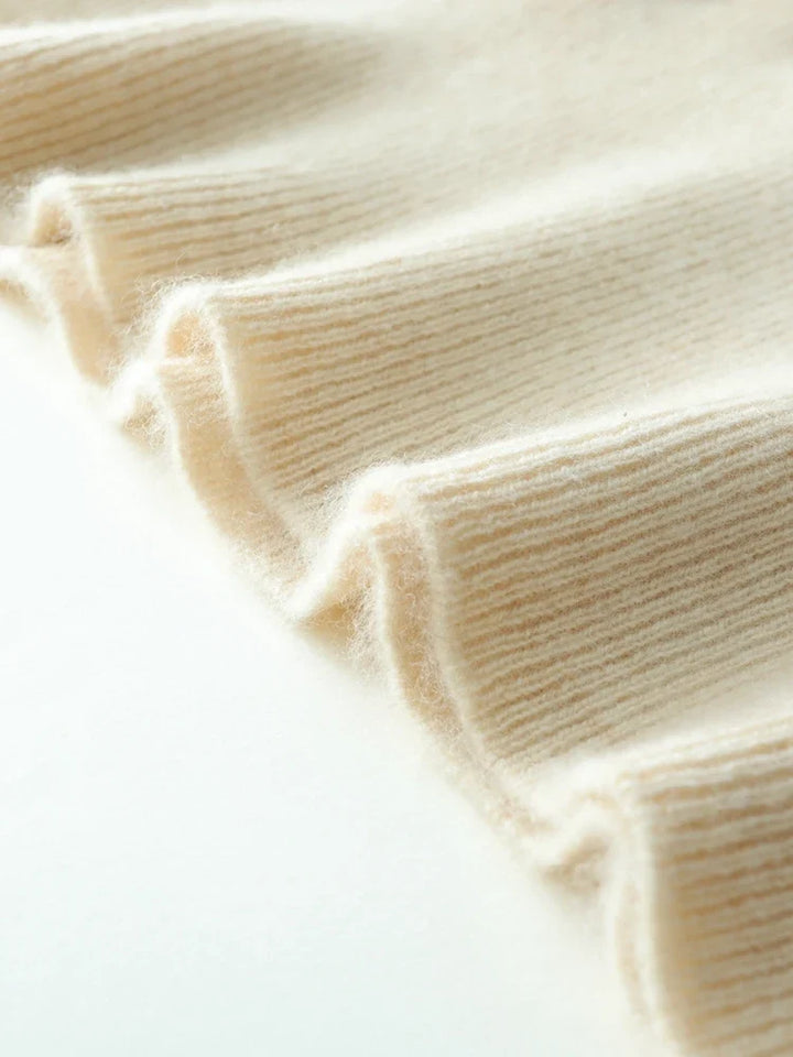 Cashmere Crossover Collar Sweater with Relaxed Standard Fit in Soft Pink