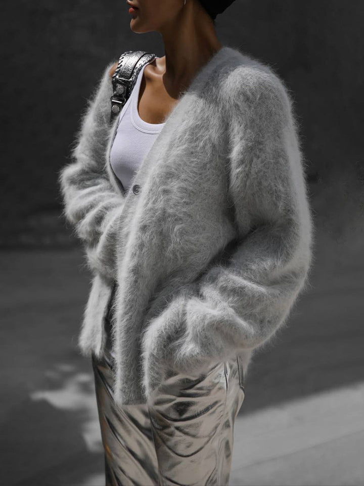 Cardigan in Oversized Fit with Soft Cashmere-Like Knit Feel and Cozy Snug Warmth