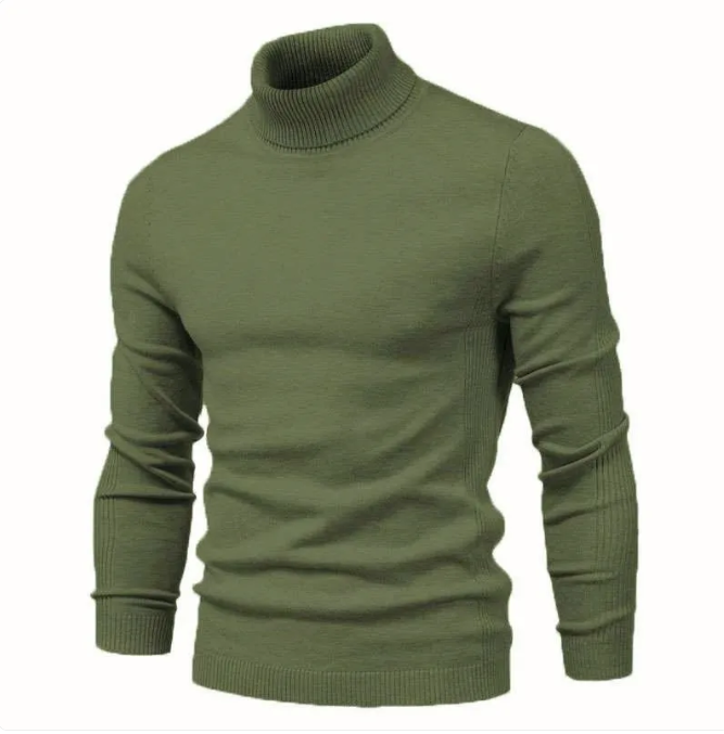 Men's Knit Turtleneck Sweater – Slim Fit Wool Blend Pullover