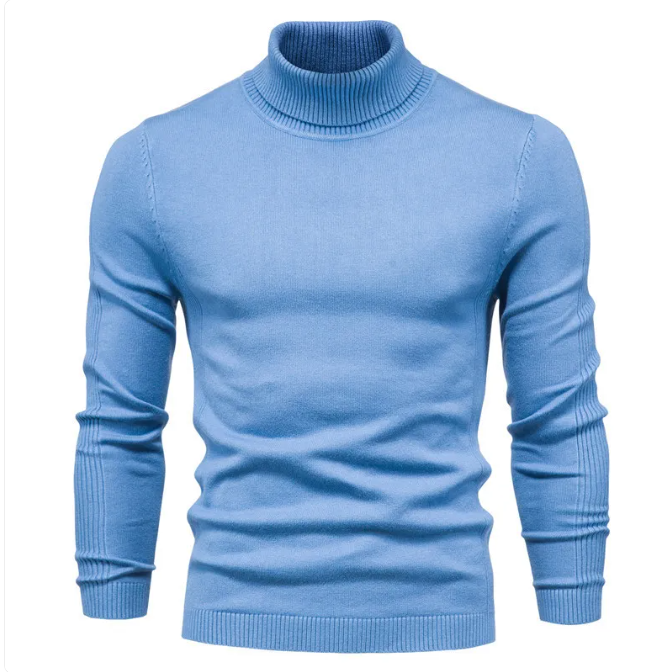 Men's Knit Turtleneck Sweater – Slim Fit Wool Blend Pullover