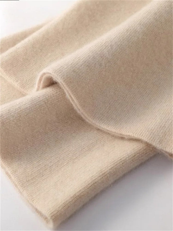 Sweatpants, High-Waist Wide-Leg Style in Soft Cashmere Blend Fabric with Elastic Waist