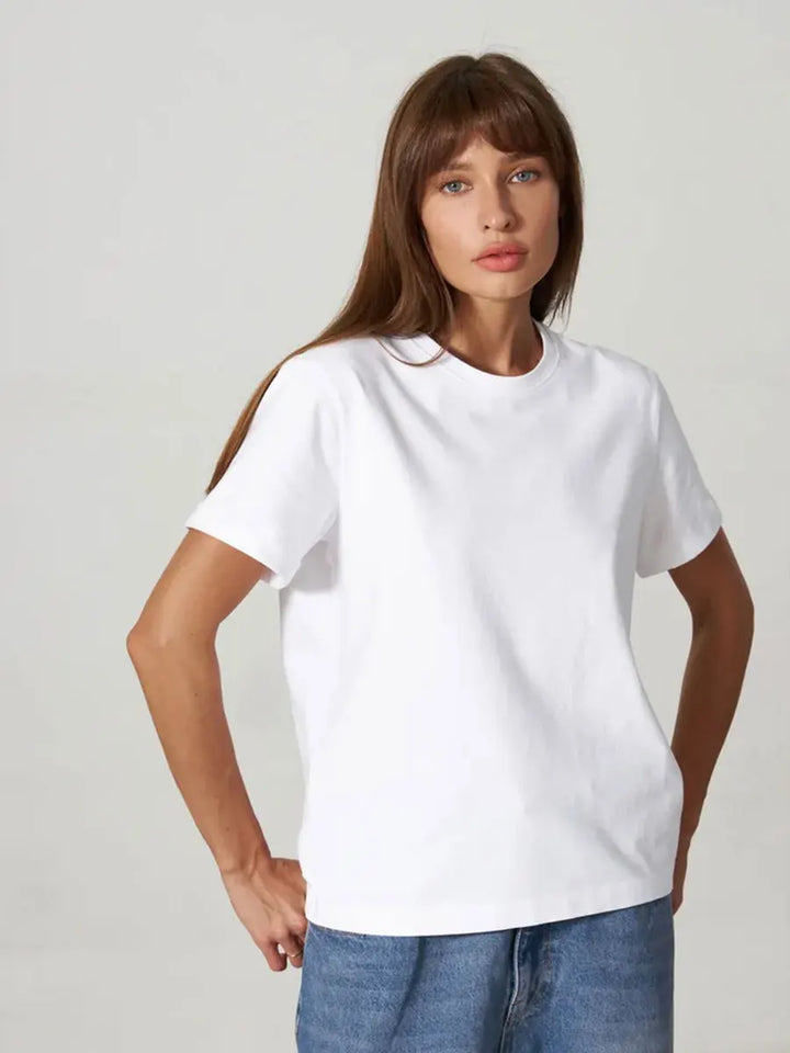 100% Cotton Crew Neck T-Shirt, Relaxed Fit Short Sleeve Tee for Everyday Layering in Black