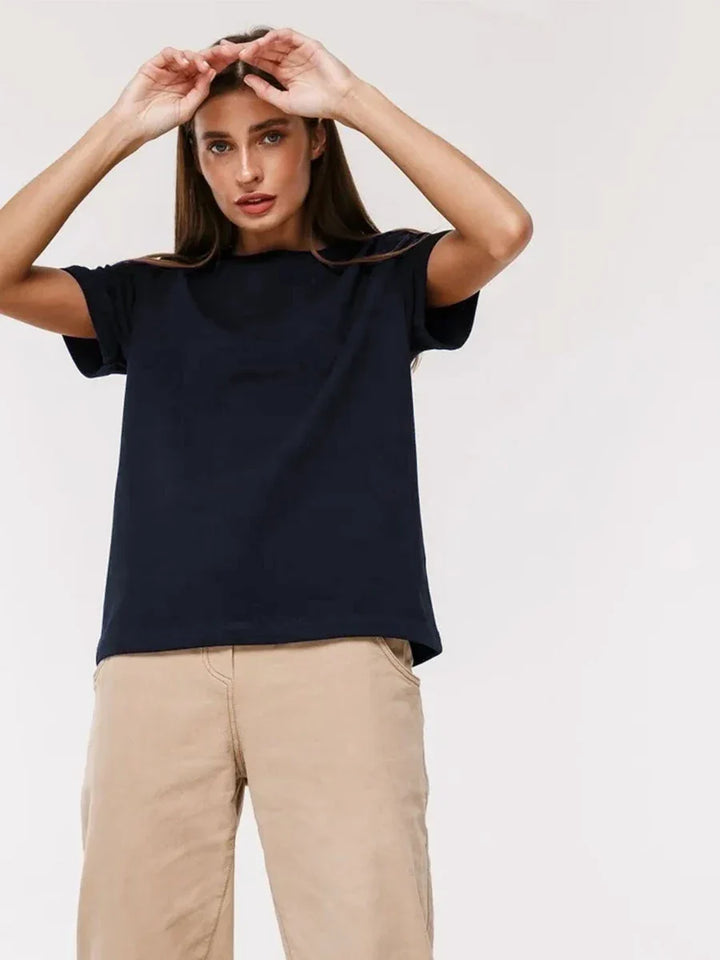 100% Cotton Crew Neck T-Shirt, Relaxed Fit Short Sleeve Tee for Everyday Layering in Black