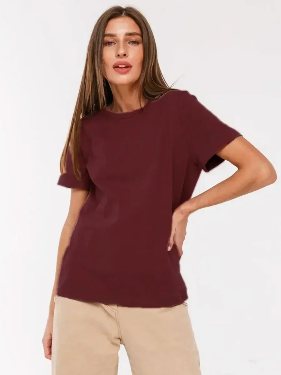 100% Cotton Crew Neck T-Shirt, Relaxed Fit Short Sleeve Tee for Everyday Layering in Black