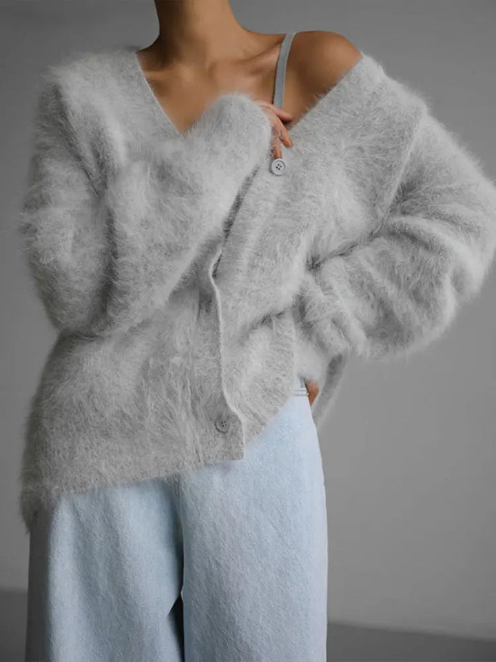 Cardigan in Oversized Fit with Soft Cashmere-Like Knit Feel and Cozy Snug Warmth