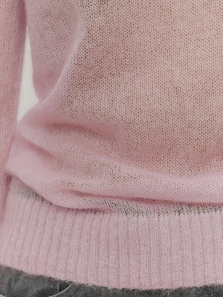 Crewneck Sweater in Soft Nylon-Cotton Knit with a Streamlined, Flattering Fit