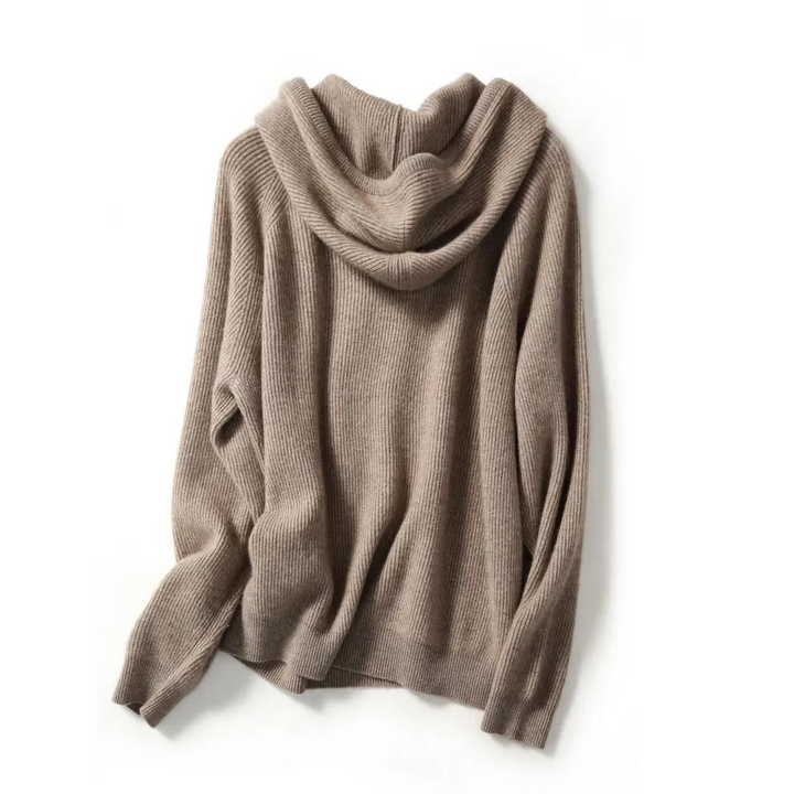 Hoodie in Cashmere and Merino Wool Blend with Relaxed Fit and Adjustable Drawstrings