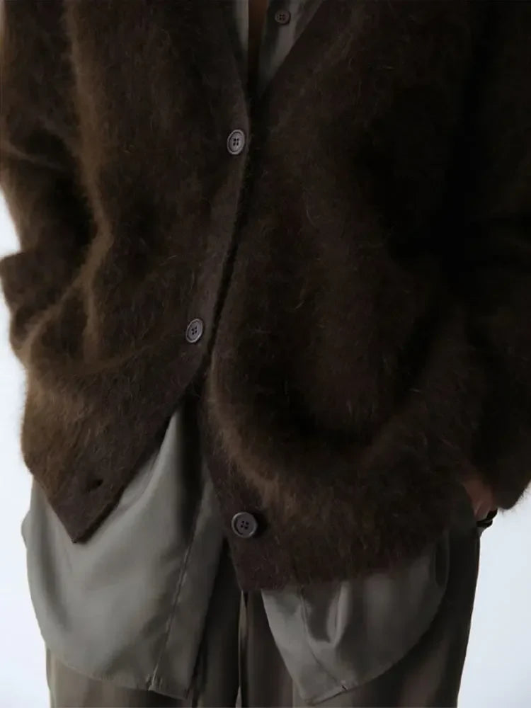 Cardigan in Oversized Fit with Soft Cashmere-Like Knit Feel and Cozy Snug Warmth
