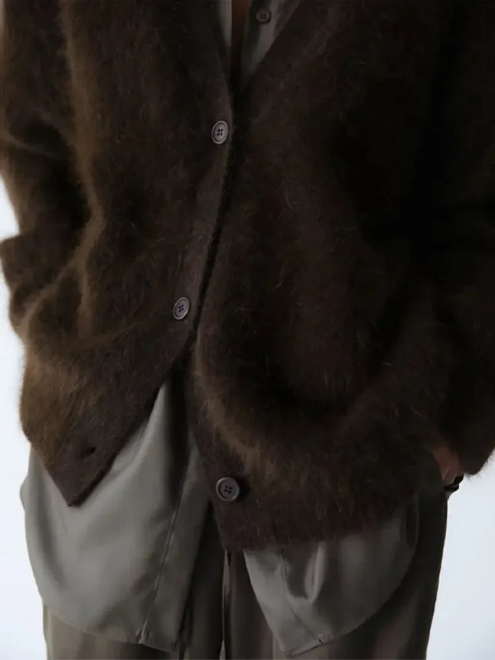 Cardigan in Oversized Fit with Soft Cashmere-Like Knit Feel and Cozy Snug Warmth