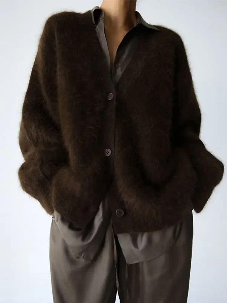 Cardigan in Oversized Fit with Soft Cashmere-Like Knit Feel and Cozy Snug Warmth