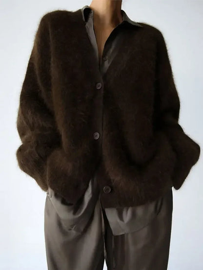 Cardigan in Oversized Fit with Soft Cashmere-Like Knit Feel and Cozy Snug Warmth