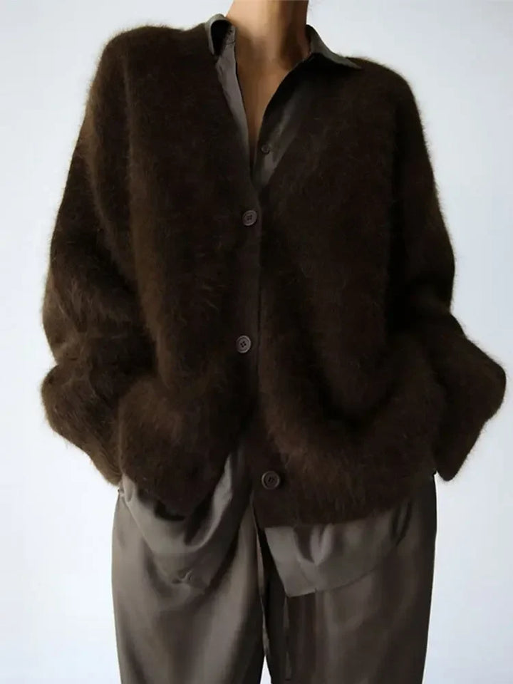 Cardigan in Oversized Fit with Soft Cashmere-Like Knit Feel and Cozy Snug Warmth
