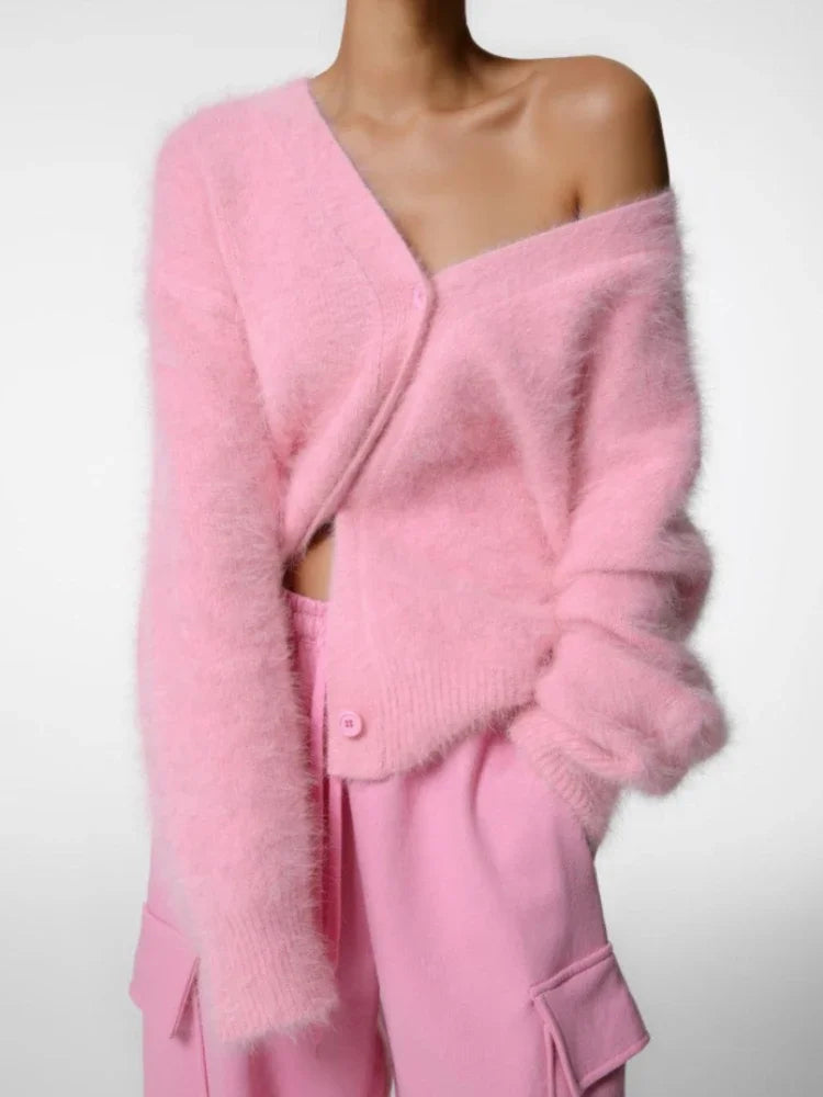 Cardigan in Oversized Fit with Soft Cashmere-Like Knit Feel and Cozy Snug Warmth