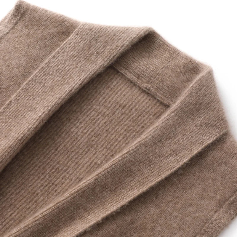 Merino Wool and Cashmere Blend Knit Vest with Adjustable Waist Tie and Slim Fit