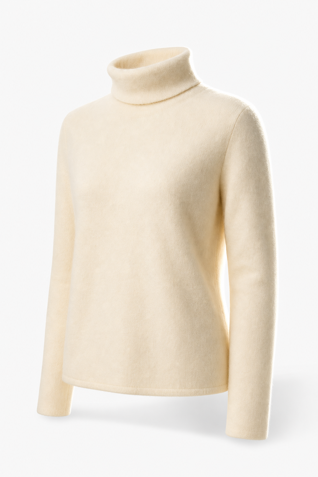 Cashmere Blend Turtleneck Sweater with Merino Wool, Slim Fit for Women in Vintage
