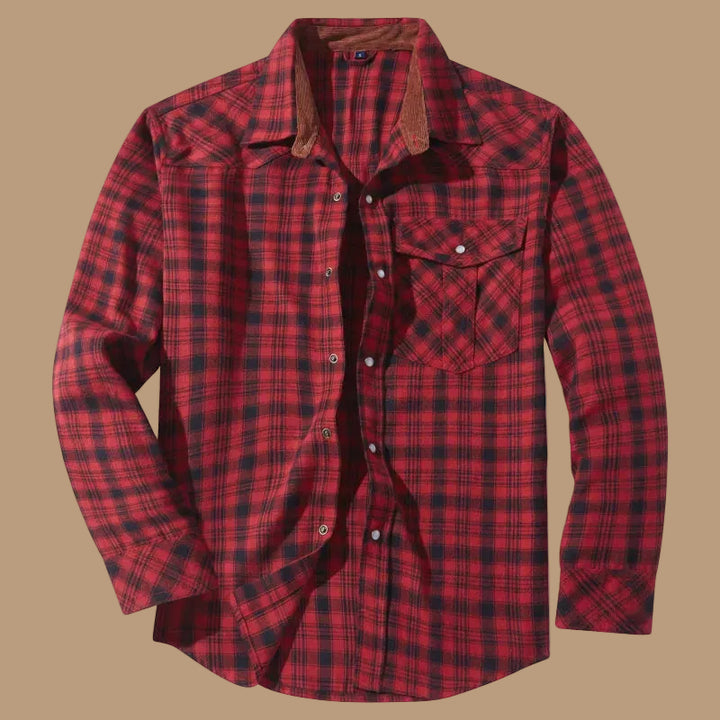 Men's Flannel Shirt – Plaid, Long Sleeve, Relaxed Fit, Retro Style