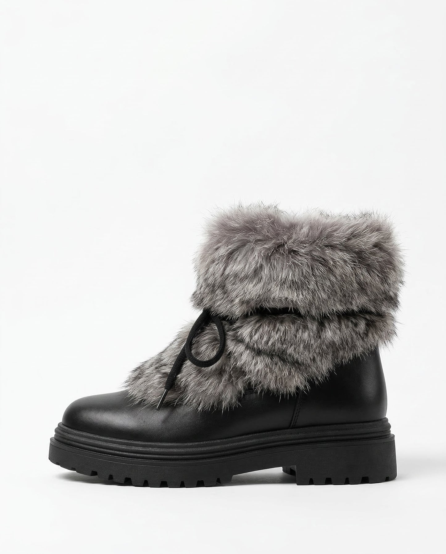 Faux Fur Snow Boots with Platform Sole and Insulated Lace-Up, Women's Aspen