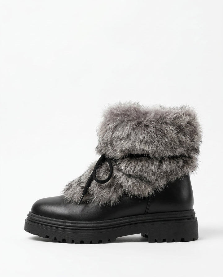 Faux Fur Snow Boots with Platform Sole and Insulated Lace-Up, Women's Aspen