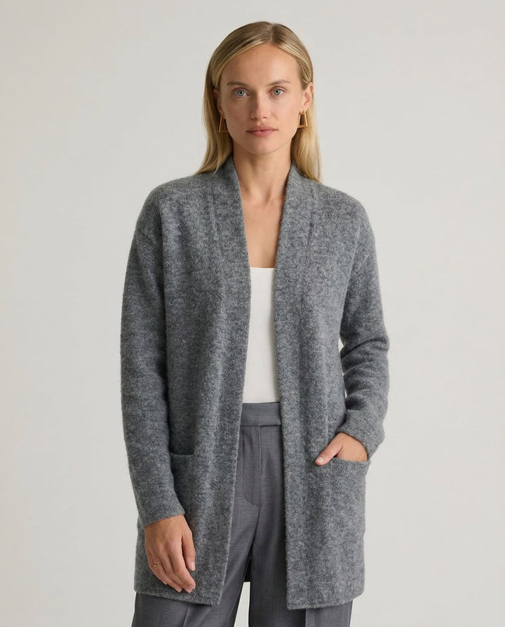 Cardigan in a Merino Wool Blend with Oversized Pockets and a Relaxed Open-Front Fit for Effortless Layering