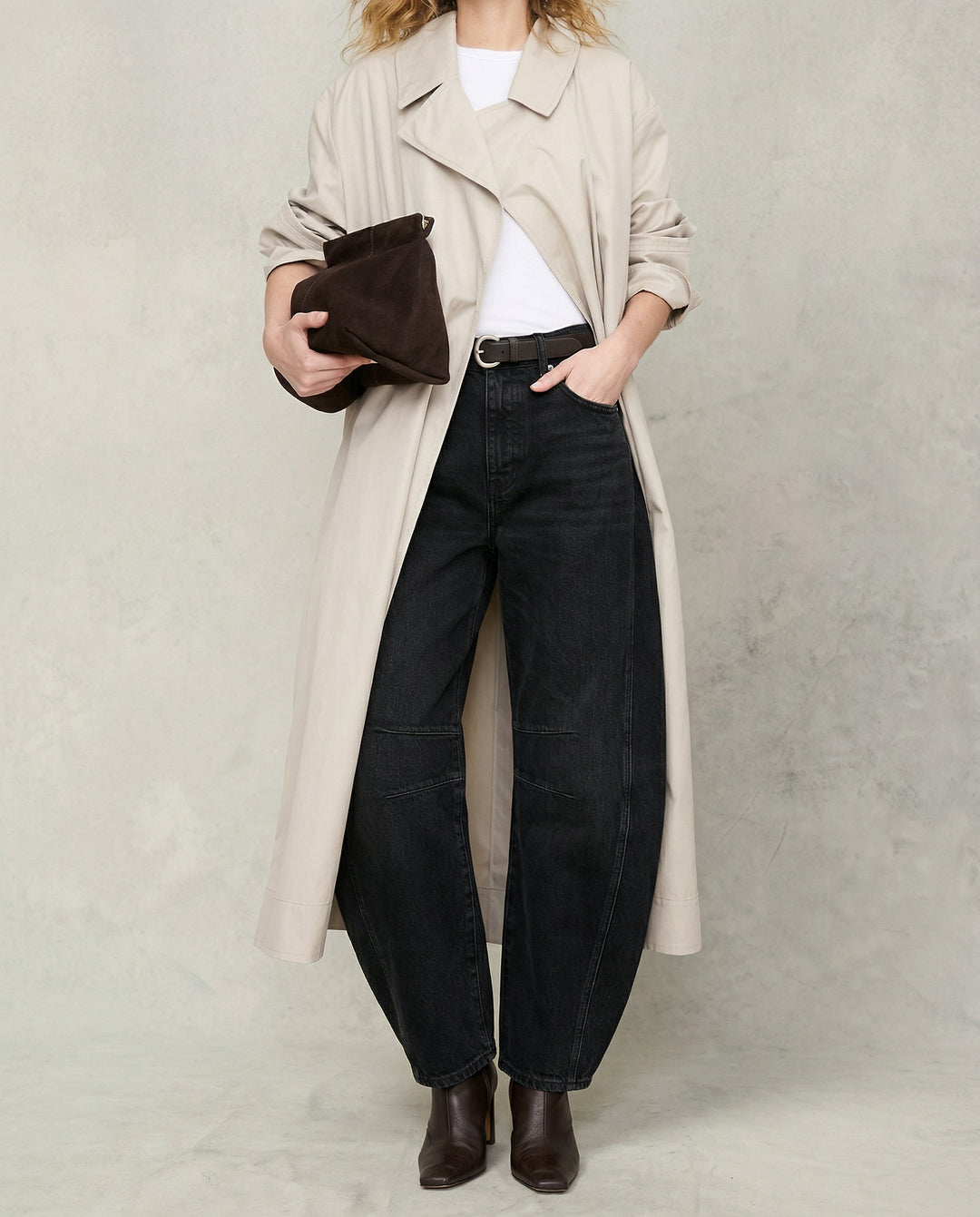 Barrel-Leg Jeans in Leopard Print with Mid-Rise Waist and Ankle-Length Wide Leg