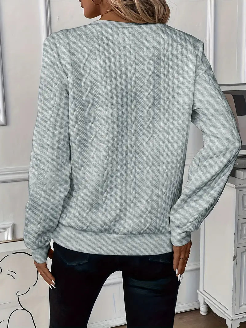Women's Quilted Jacquard Hoodie – Cozy Street-Style Pullover